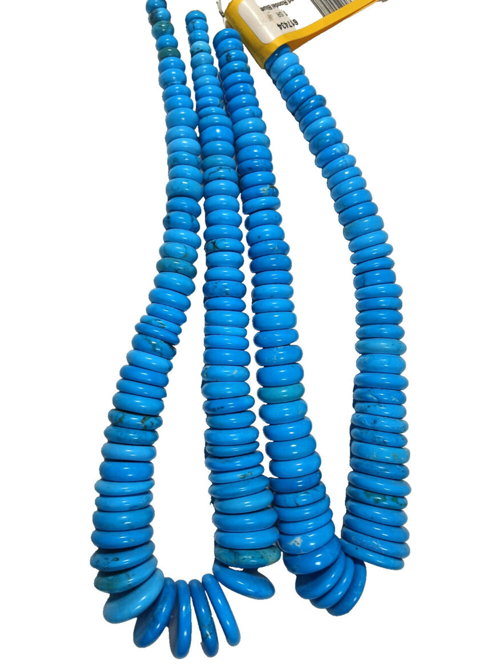 2 Strands Blue Magnesite Graduated Rondelle Beads Necklaces, Crafts, Jewelry 14"